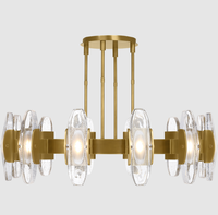 XINZHONG Nordic Villa lujo americano comedor LED colgante lámpara latón cristal candelabro cobre colgante iluminación