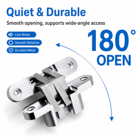 Bisagra oculta de acero inoxidable n.º 2 para puerta delgada de 20 mm, soporta hasta 10 kg, venta individual para puerta interior oculta de casa o apartamento