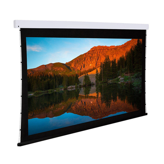 180-Inch 16:9 HD Electric Projection Screen Matte White PVC Fabric Tab Tension Motor for Home or Cinema Use
