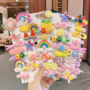 Lot de 10 pinces à cheveux en métal pour enfants, motifs de dessins animés mignons, vente en gros, barrettes colorées en forme de fleurs et d'animaux, antidérapantes, n'abîment pas les cheveux, accessoires capillaires - Product Image 4