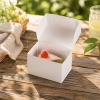 Boîte à gâteau pliable en papier de qualité alimentaire écologique pour mousse, petite portion de pâtisserie, emballage