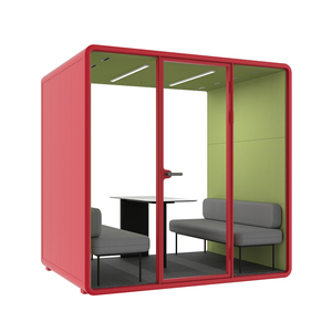 Eco-Friendly Soundproof Phone Booth Office Meeting Pod Modular Acoustic Cabin with <b>Sofa</b> Set for <b>Small</b> Team Meetings - Product Image 4