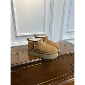 <span class=keywords><strong>Bottes</strong></span> de neige miniatures pour femmes, en laine, avec semelle épaisse en EVA, confortables et à cheville surélevée, <span class=keywords><strong>bottes</strong></span> de neige chaudes UGSS - Product Image 4