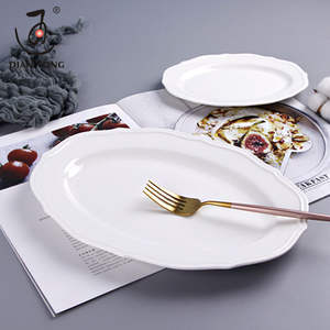 จานปลาเซรามิกทรงรีสีขาวขนาด 8/12 นิ้ว ยี่ห้อ DianTong สำหรับร้านอาหารและโรงแรม  จานอาหารค่ำเซรามิกสำหรับร้านอาหาร - Product Image 3