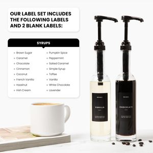 En stock, distributeur de sirop de café de 16 oz (500 ml) pour bar à café avec pompe, bouteille en verre pour sirop d'érable, lot de 2 - Product Image 4