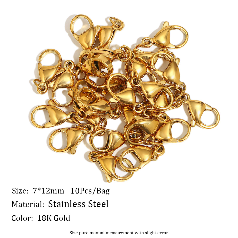 Fermoir mousqueton doré 7*12mm