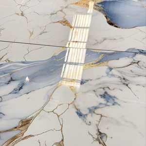 <span class=keywords><strong>Carrelage</strong></span> <span class=keywords><strong>de</strong></span> sol en porcelaine <span class=keywords><strong>de</strong></span> luxe 600x1200mm, veinage doré, pleine masse, effet marbre, émaillé et poli pour salon - Product Image 3