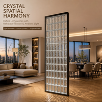 Paravents en verre lumineux à LED pour la maison, cloisons décoratives en briques de cristal pour l'intérieur