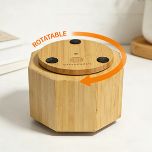 Bamboo Pen Holder 360 Degree Rotating Desktop <b>Storage</b> Box For Markers Student Supplies Organizer - Product Image 2