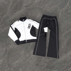 Chándales de retazos de colores personalizados para hombre, chándales de 2 piezas informales para correr, novedad - Product Image 2