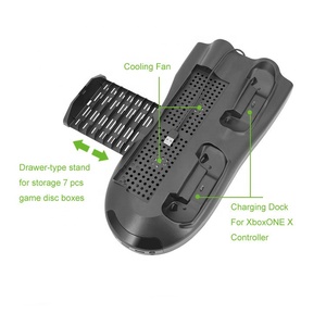 Syytech แท่นชาร์จคู่ควบคุมการระบายความร้อนคอนโซลเกมสำหรับ Xbox One X CD Card ฐานอุปกรณ์เสริม <span class=keywords><strong>Gaem</strong></span> - Product Image 2