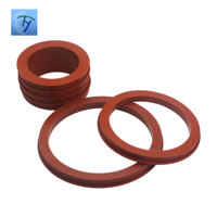 Joint d'étanchéité plat en silicone rouge moulé sur mesure, résistant aux hautes températures, de qualité alimentaire, pour couvercle de tuyau à bride, fourniture OEM ODM