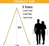 Haute qualité 1.2m & 1.8m or métal mariage arc support Triangle arc toile de fond cadre fleur ballon décoration titulaire