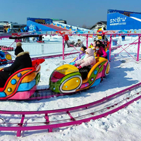 Petite Manège de Train sur Rail pour Parc d'Attractions, Mini Montagnes Russes pour Enfants dans la Cour