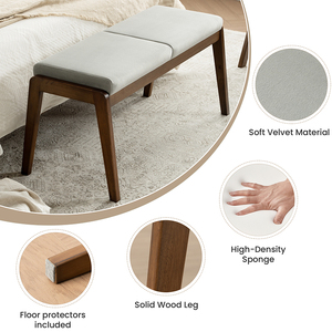 Mobilier minimaliste <span class=keywords><strong>chaussures</strong></span> tabouret à langer pouf entrée noyer cadre en bois velours <span class=keywords><strong>banc</strong></span> à <span class=keywords><strong>chaussures</strong></span> avec siège - Product Image 6