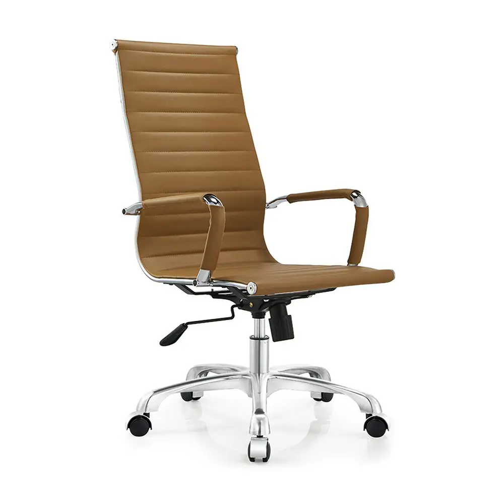 공장 저렴한 도매 블랙 PU 하이 백 금속 크롬 사무실 의자 PU 직원 관리자 사무실 의자