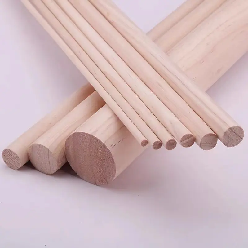Natural ecofriendly unfinished wood walking stick blanks signs broom handle wooden stick billiard cue round handcraft