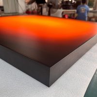Disque Acrylique Flottant Concentrique Multi-Couches Effet Éclipse Solaire 800mm avec Variateur de Luminosité à Bouton en Laiton Vintage, Luminaire Mural Ambiant de Luxe