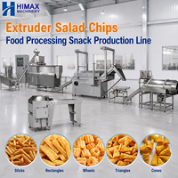 Ligne de production d'extrusion automatique pour la fabrication de snacks frits à la farine, de granulés alimentaires et de chips de maïs frits (Bugles)
