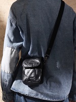 Sac de téléphone portable vintage en cuir véritable haute couture pour homme, imperméable, forme boîte, à porter sur la poitrine, l'épaule ou la taille, 2025