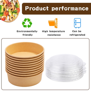 Bol à salade avec couvercle en PLA, écologique, jetable - Product Image 3