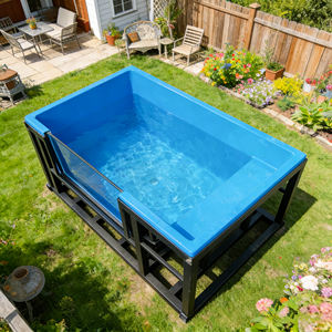 Piscina exterior con estructura de fibra de vidrio y ventana acrílica transparente para patio trasero, apartamento, villa. - Product Image 2