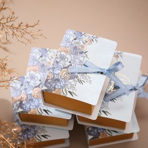Luxury <b>book</b> shaped paper cup folding gift biscuit chocolate wedding candy gift <b>box</b> can be customized according to needs - Product Image 1