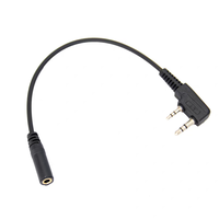 Câble adaptateur universel pour écouteur de téléphone portable avec connecteur K-head 3,5 mm pour talkie-walkie, adaptateur d'écoute simple, connecteur double broche
