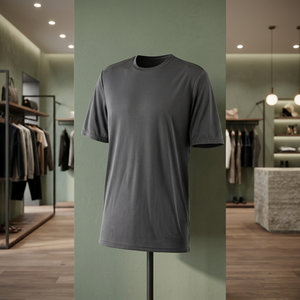 เสื้อยืดออกกำลังกายสีเทาชาร์โคลน้ำหนักเบาสำหรับผู้ชาย – เสื้อยืดกีฬาเนื้อนุ่ม ระบายความชื้นได้ดี พร้อมความยืดหยุ่นและการทรงเข้ารูปแบบแอธเลติก - Product Image 2