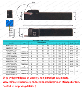 เครื่องกลึงงานเซาะร่องและการแยก <span class=keywords><strong>CNC</strong></span> แบบสวิส KGMR1010J/1212F/2525ม. ตัวยึดเครื่องมือสำหรับตัดเหล็กภายนอกที่มีการแทรก GMM - Product Image 6