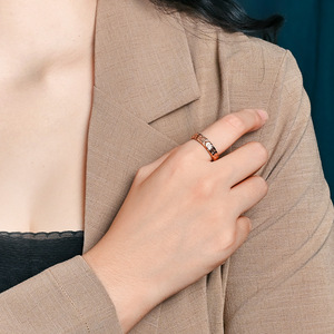 yunnique style niche diamond tulip flower titanium steel ring for women, fashionable and light luxury stainless ste - Product Image 3