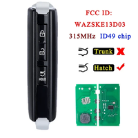 Porte-clés intelligent à distance 315MHz ID49 puce SKE13D-03 pour Mazda CX-5 CX-9 M 6 MX-5 Miata 2019-2022 TAYB-67-5DYB WAZSKE13D03
