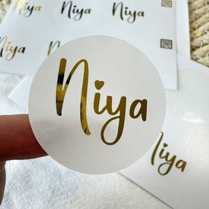 custom round shaped gold logo <b>label</b> sticker for <b>packaging</b> - Product Image 5