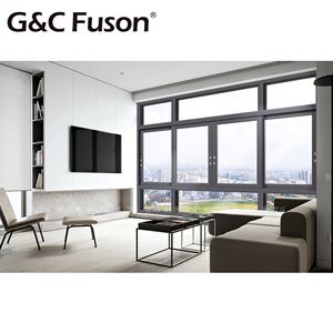 Fuson garanzia di qualità doppio 3 tracce finestra scorrevole in alluminio finestre e porte in alluminio vetro doppio vetro finestre scorrevoli - Product Image 3