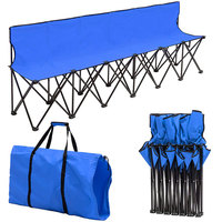 Ensemble de bancs pliants modernes en métal noir imperméable pour l'extérieur, robuste et léger