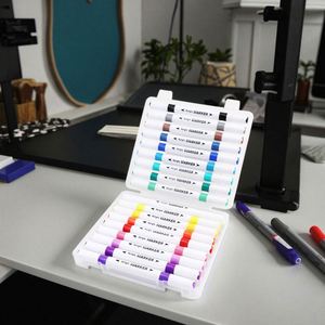 MONDOF 2026 Custom <b>Color</b> Plastic Fine Tip Dual Tip Acrylic Art Marker Painting <b>Pen</b> Set - Product Image 6