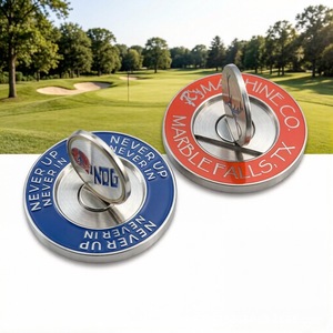 Marqueur de balle de golf en alliage de zinc, aimant, pièce de monnaie, émail double face, 40 mm - Product Image 3