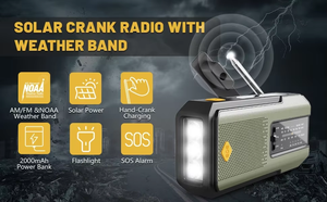 Xách tay với LED đọc ánh sáng, SOS, la bàn cho Cắm Trại Đi Bộ Đường Dài du lịch đèn pin và SOS còi báo động, noaa/AM/FM thời tiết đài phát thanh - Product Image 6
