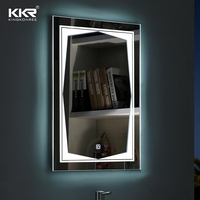 Miroir LED intelligent mural de luxe pour salle de bain, rectangulaire, éclairé, de 24 à 86 pouces, idéal pour les hôtels modernes