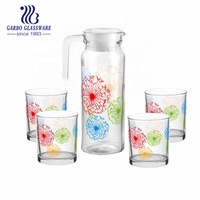 Ensembles de verres à eau classiques avec logo personnalisé, style vintage, ensemble de 5 ou 7 pièces, comprenant un pichet et des gobelets pour eau chaude