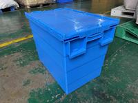 Caisses de déménagement en plastique robuste, empilables, avec couvercle attaché, pour l'emballage et le stockage à domicile/bureau, capacité 30 kg