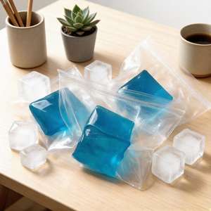 Giocattolo Antistress Trasparente a Forma di Cubetto di Ghiaccio Blu, Morbido e Fresco, in TPR, Decorazione da Scrivania, per Tutte le <span class=keywords><strong>Età</strong></span> - Product Image 3
