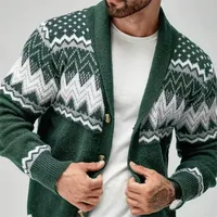 Mode Herren Classic Soft Knitted Polyester Cardigan Pullover Front Logo Solid Pattern Atmungsaktiv für die Wintersaison