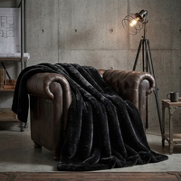 Plaid d'hiver en fausse fourrure de vison chinchilla, doux et moelleux, pour la décoration de la maison, certifié OEKO-TEX Premium