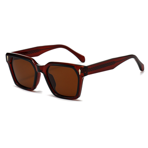 Vintage Unisex Acetate <b>Square</b> <b>Sunglasses</b> TR90 <b>Frame</b> Polarized UV400 Shades Custom Logo for Men Women Summer Streetwear - Product Image 1