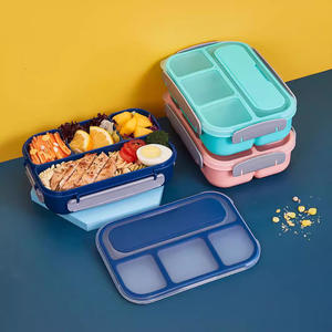 Lonchera Bento Portátil SYH672 Personalizada al por Mayor, con 4 Compartimentos, para Niños, Cuadrada y Hermética, con Calentador de Alimentos Incluido - Product Image 4