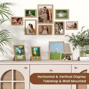 Cadres photo en bois <span class=keywords><strong>de</strong></span> chêne <span class=keywords><strong>Collage</strong></span> <span class=keywords><strong>deux</strong></span> 8x10, <span class=keywords><strong>deux</strong></span> 6x8, quatre 5x7, quatre cadres photo 4x6, galerie pour affichage mural <span class=keywords><strong>de</strong></span> table - Product Image 4