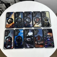 Coque de téléphone antichoc en TPU+PC avec motif imprimé et support rotatif à 360 degrés au design élégant pour iPhone 17 Pro 17 Pro Max