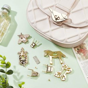 PH Pandahall Ensembles de fermoirs rotatifs pour sacs, en alliage, couleur or clair, motifs Tortoise, Papillon, Cheval, Oiseau - Product Image 6