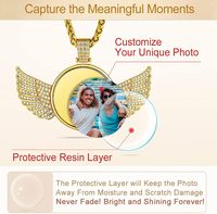 Collier personnalisé en laiton pour hommes et femmes en plaqué or 18 carats avec pendentif à mémoire photo personnalisé ZC glacé
